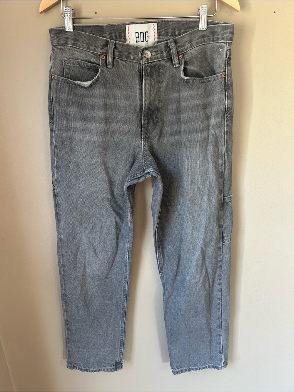 BDG Urban Outfitters Gray Carpenter Straight Leg Jeans 30x30 100% Cotton Utility